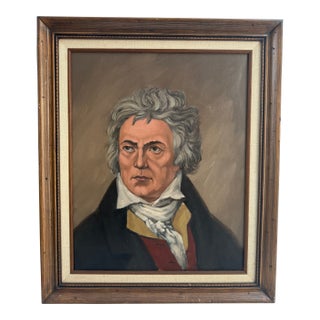 Ludwig Van Beethoven Portrait Painting, Framed For Sale