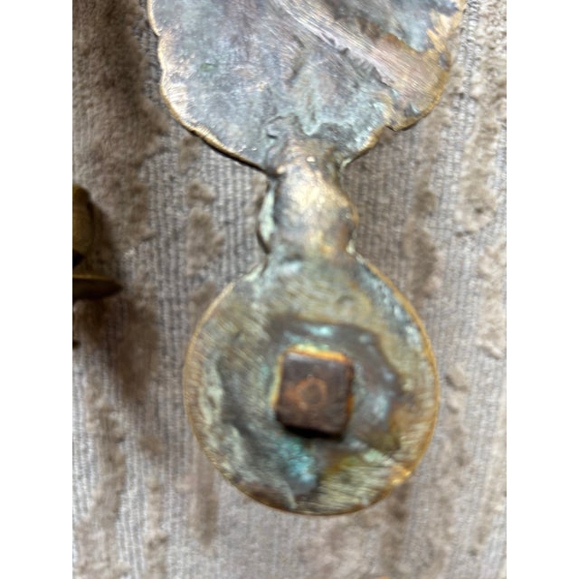 French Brass Angel Sconces, a 19th Century Pair For Sale - Image 11 of 15