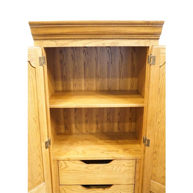 Late 20th Century Thomasville Furniture American Oak Collection Rustic Early American 28" Pier Cabinet Wall Unit 18911-385 For Sale - Image 5 of 15