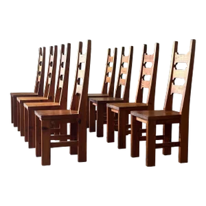 Swedish Ladder Back Dining Chairs in Pine