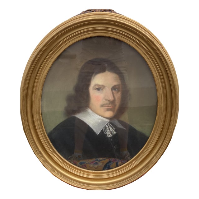 Portrait of a Man, 1800s, Pastel, Framed For Sale