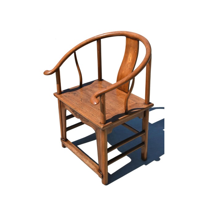 19th Century Chinese Horseshoe Chairs Pair For Sale - Image 4 of 13