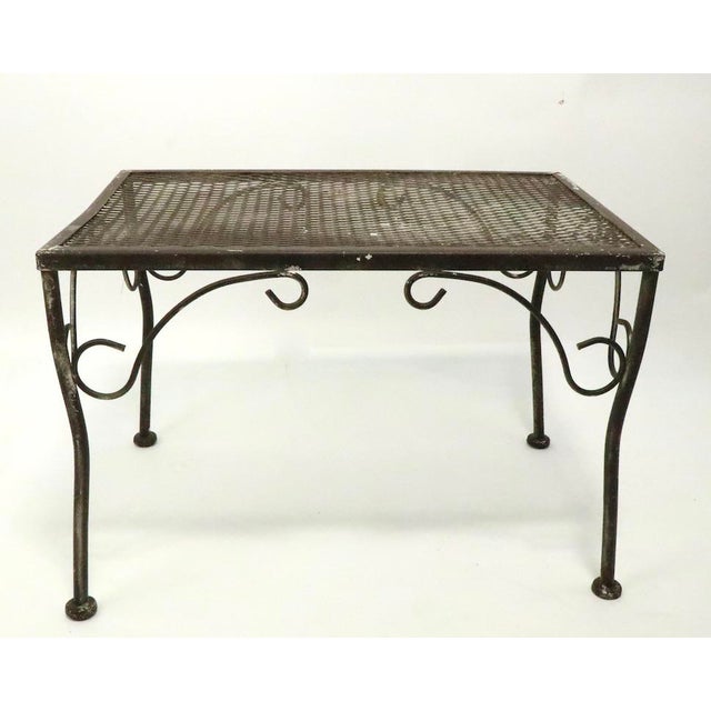 Wrought Iron Side Table Attributed to Woodard Chairish
