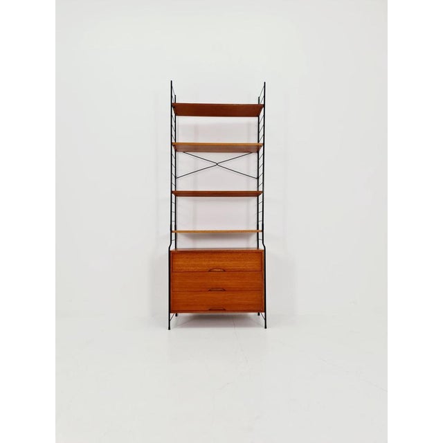Free-Standing String Shelf-System with Cabinet in Teak from WHB Germany, 1950s For Sale - Image 10 of 11