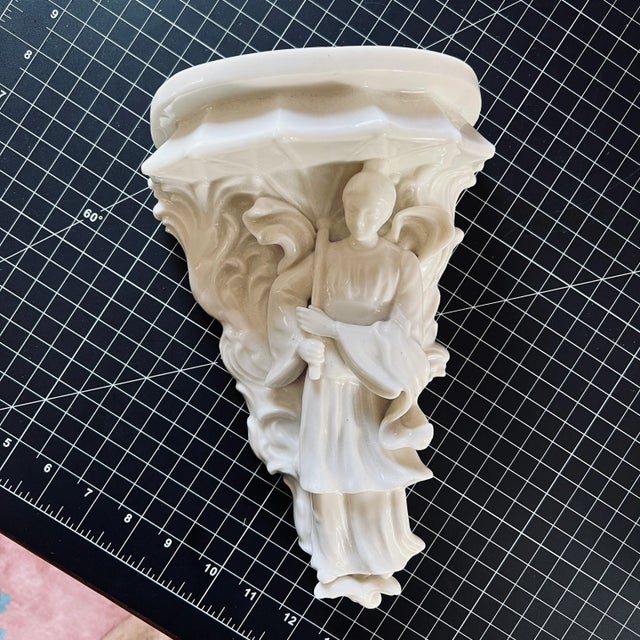 Ceramic Vintage Italian Blanc De Chine Porcelain Wall Shelf For Sale - Image 7 of 7