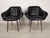 Set of Vintage Black Skai Armchairs, 1960s, in Good conditions. Designed 1960 to 1969