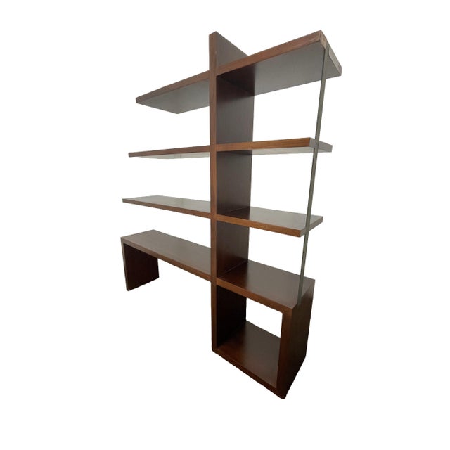 2000 - 2009 William Emmerson Walnut Bookcase, Modern Open Shelving Unit, Chocolate Finish For Sale - Image 5 of 14