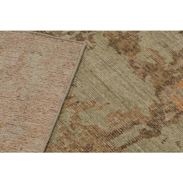 Rug & Kilim Rug & Kilim’s Modern Abstract Art Rug With Floral Patterns in Green and Brown For Sale - Image 4 of 6