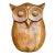 Vintage Boho Carved Wooden Owl For Sale