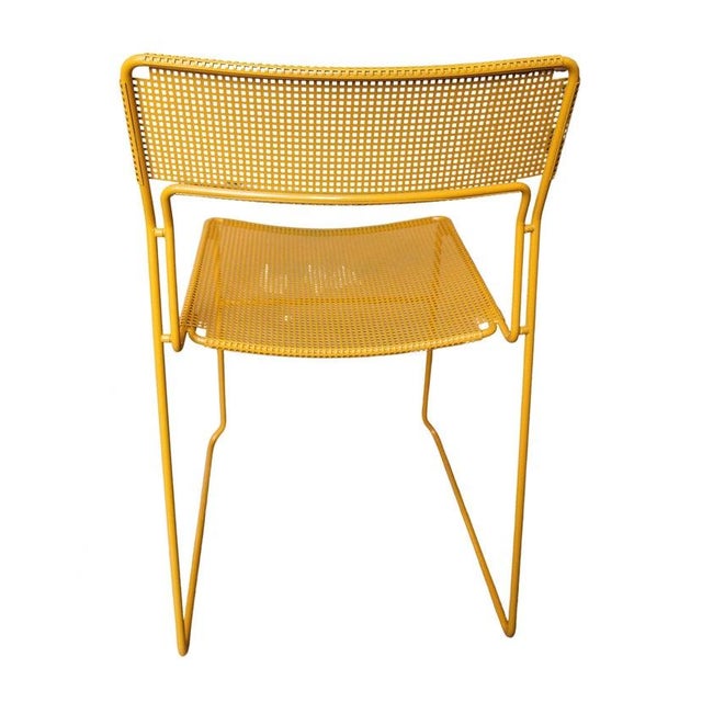 Yellow 1980s Attributed to Arrben Sultana Dining Chairs, Set of 10, Newly Powder-Coated, Italy For Sale - Image 8 of 14