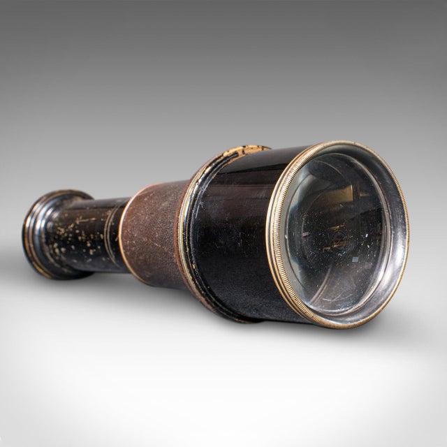 Victorian Small Antique Opera Monocular, German, Brass, Leather, Viewing Scope, Victorian For Sale - Image 3 of 9
