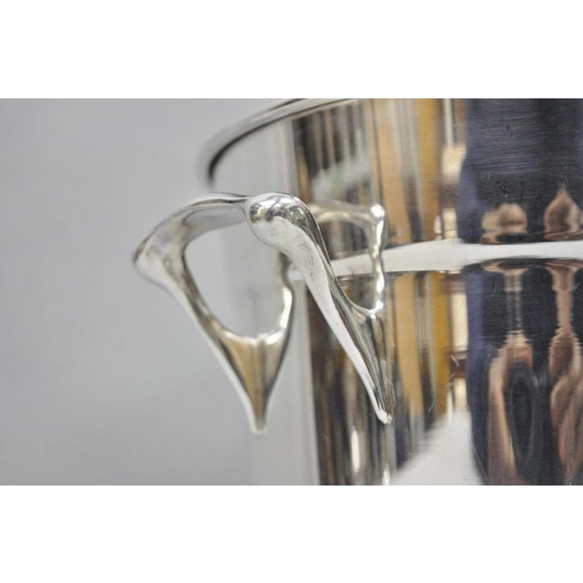 Vintage Crescent Mid Century Modern Silver Plated Champagne Chiller Ice Bucket For Sale - Image 4 of 13
