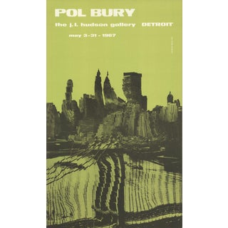 1967 Pol Bury 'Detroit Cinetisation' Green,Black Usa Lithograph For Sale