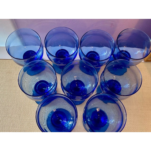 Libbey Glass Co. Libbey Cobalt Blue Glasses - Set of 10 For Sale - Image 4 of 11