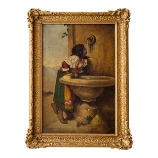 Antique Continental Oil Painting, Late 19th Century For Sale