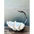 This vintage monumental swan centerpiece is a dramatic fusion of sculptural metalwork and natural clam shell, striking a...