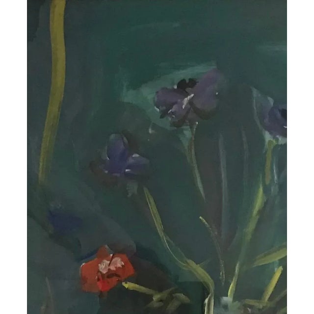 Alexandre Rochat, Anemones in a Glass Vase, Gouache For Sale - Image 4 of 7