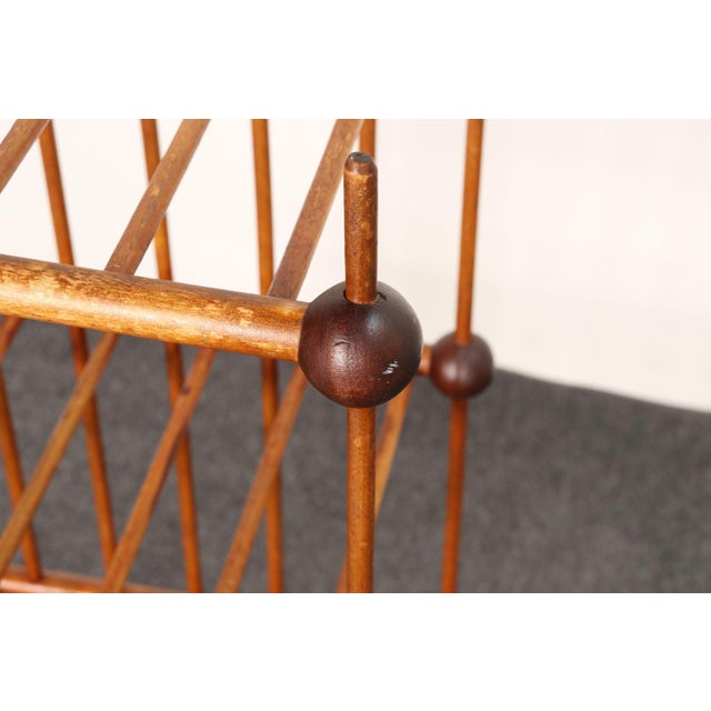 Brown Folk Art Whimsy Stick and Ball Spindle Shelf / Etagere For Sale - Image 8 of 14