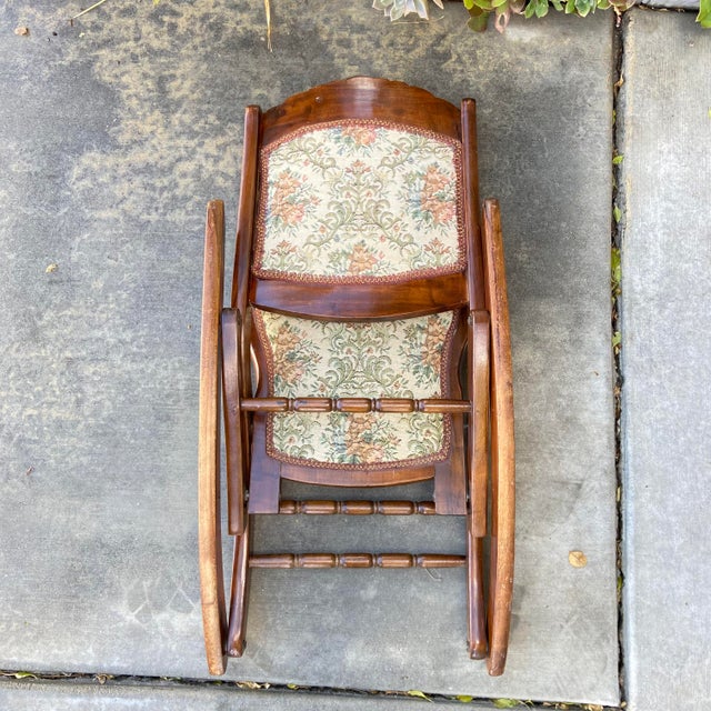 Mid 20th Century Vintage Tapestry Rocking Chair Chairish