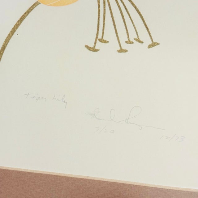 1970s Tiger Lily Original Signed Serigraph For Sale - Image 9 of 11