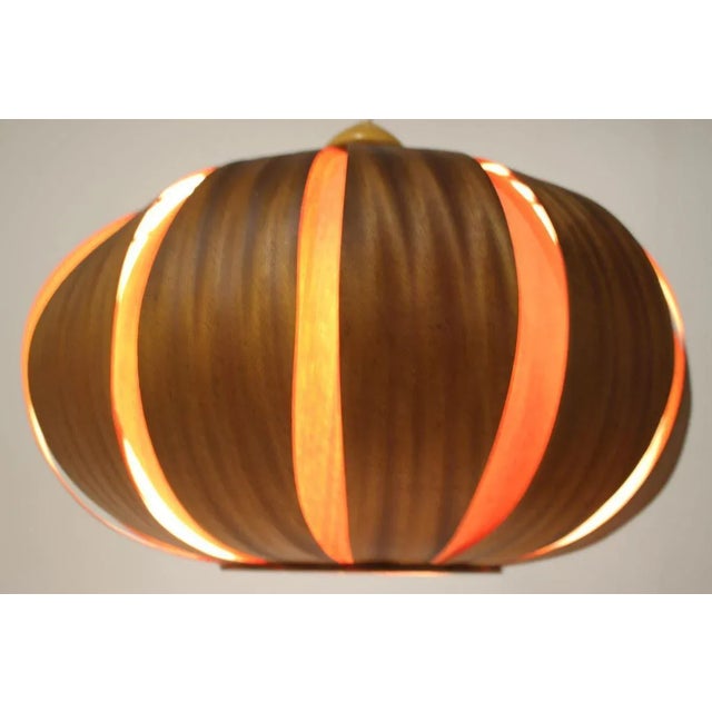 Large Mid-Century Wooden Veneer Pendant from Úluv, 1960s For Sale - Image 6 of 11