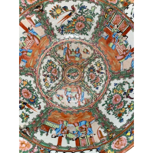 Large 19th Century Chinese Export Rose Medallion Porcelain Bowl For Sale In Los Angeles - Image 6 of 7
