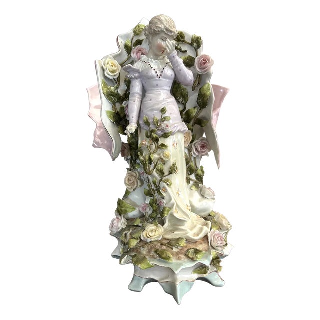 Large Art Nouveau Vase in German Slip For Sale