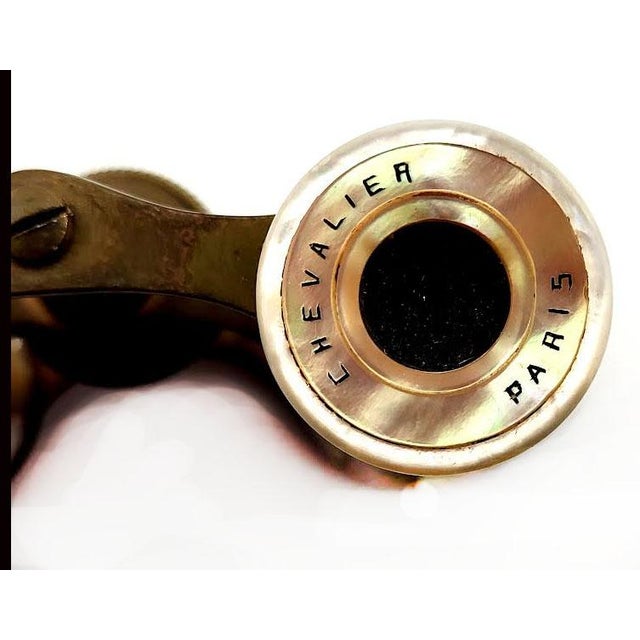 Late 19th Century Antique Chevalier Paris French Brass and Mother-of-Pearl Opera Glasses For Sale - Image 5 of 7