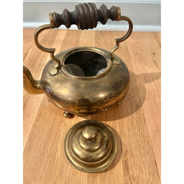 Late 19th Century English Brass Spirit Kettle on Wrought Iron and Brass Stand For Sale - Image 10 of 12