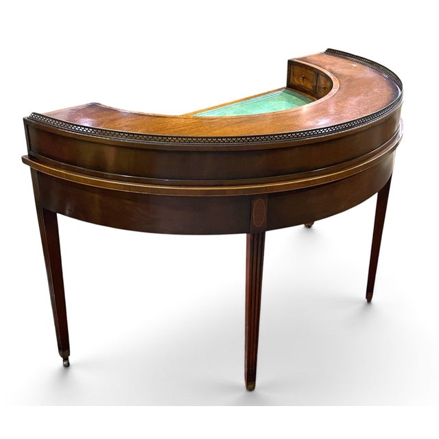 English Vintage Regency Carlton House Writing Desk by J. Zonon For Sale - Image 3 of 16