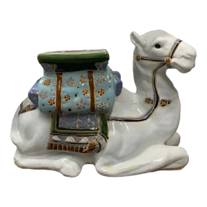 Vintage 1960’s Glazed Ceramic Camel Plant Stand