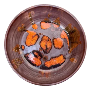 Rustic Style Studio Ceramic Pottery Art Bowl with Abstract Decor, Germany, 1950s