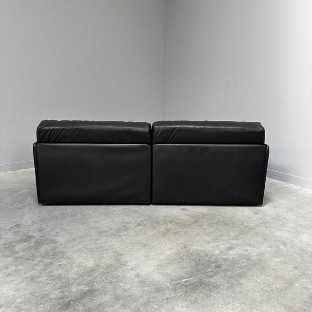 DS-76 Modular Sofa in Black Leather from de Sede, Switzerland, 1970s, Set of 2 For Sale - Image 10 of 13