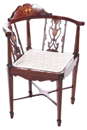 Antique Edwardian Mahogany Inlaid Corner Chair