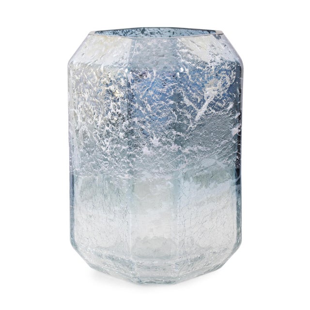 Kenneth Ludwig Chicago Lonsdale Iridescent Tall Glass Vase For Sale - Image 4 of 11