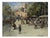 Valter, Impressionist Market Scene Before a Church, Oil on Panel For Sale