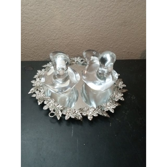 Glass Gorgeous Pair of Baccarat France Crystal Dove Figurines For Sale - Image 7 of 7