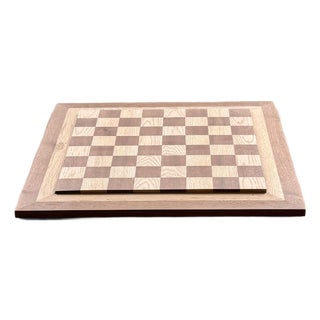 Measured Silence — Handcrafted White Oak & Peruvian Walnut Chessboard For Sale