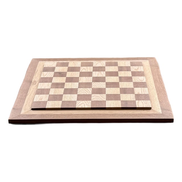 Measured Silence — Handcrafted White Oak & Peruvian Walnut Chessboard For Sale