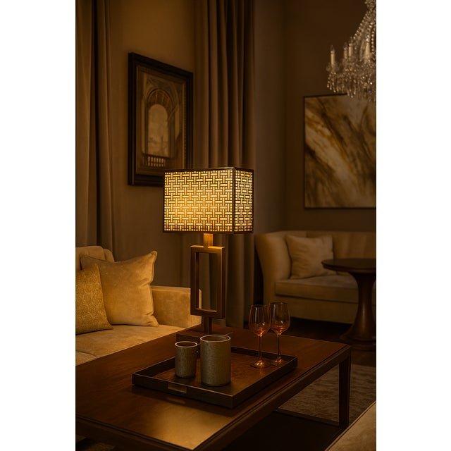 Contemporary Italian Polaris Table Lamp in Burnished Metal For Sale - Image 3 of 6