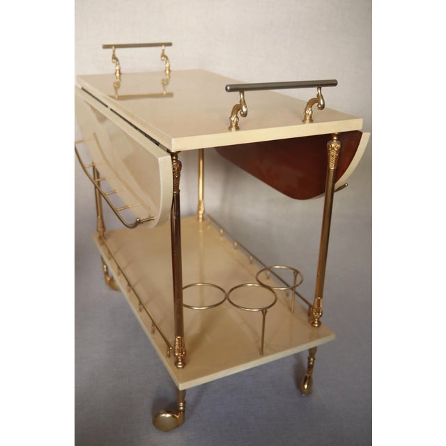 Beige Serving Trolley by Aldo Tura, 1960 For Sale - Image 8 of 16