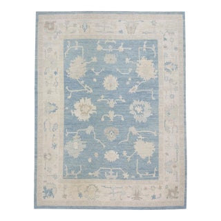 Modern Turkish Oushak Rug 8'2" x 10'9" For Sale