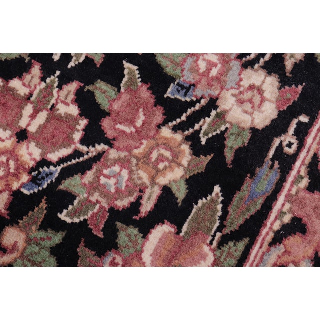Shabby Chic Pak-Persian Black/Black Wool Rug - 1'7'' X 2'2'' For Sale In New York - Image 6 of 9