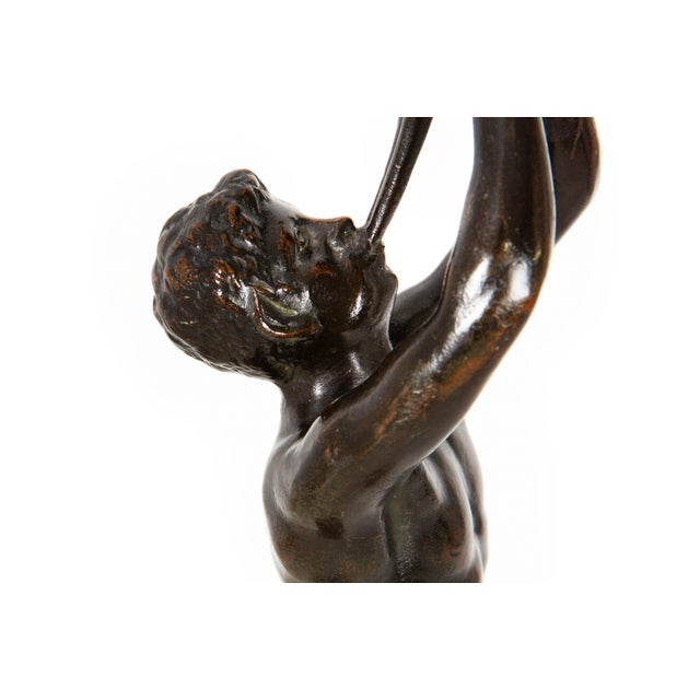 Fine Italian 19th Century Antique Sculpture of Faun Satyr With Double Flute For Sale - Image 13 of 17