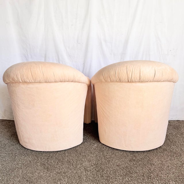1980s Postmodern Sculpted Pink Lounge Chairs - A Pair For Sale - Image 5 of 9