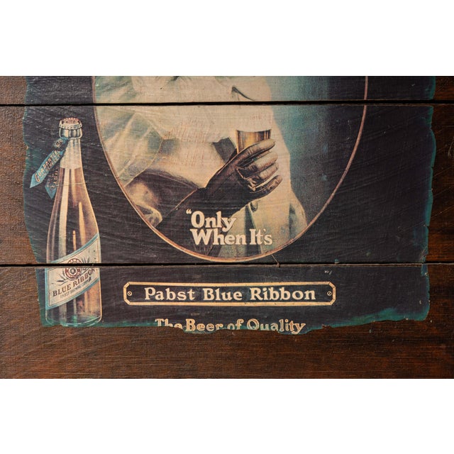 Vintage Pabst Blue Ribbon Advertising Panel For Sale In Chicago - Image 6 of 8