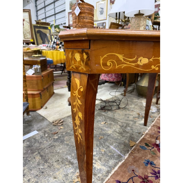 Traditional Mid 20th Century Italian Inlaid Convertible Game Table For Sale - Image 3 of 12