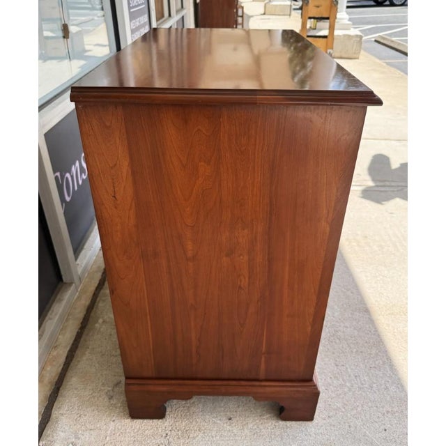 Brown 1960s Henkel Harris Solid Black Cherry 4-Drawer Chest Model No. 2440 For Sale - Image 8 of 17