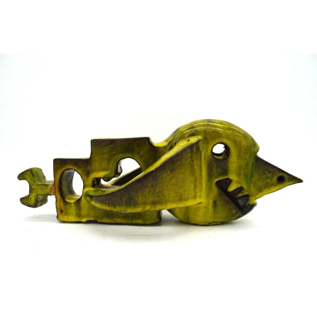 Ceramic Mid-Century Italian Cubist Ceramic Fish Sculpture, 1960s For Sale - Image 7 of 16