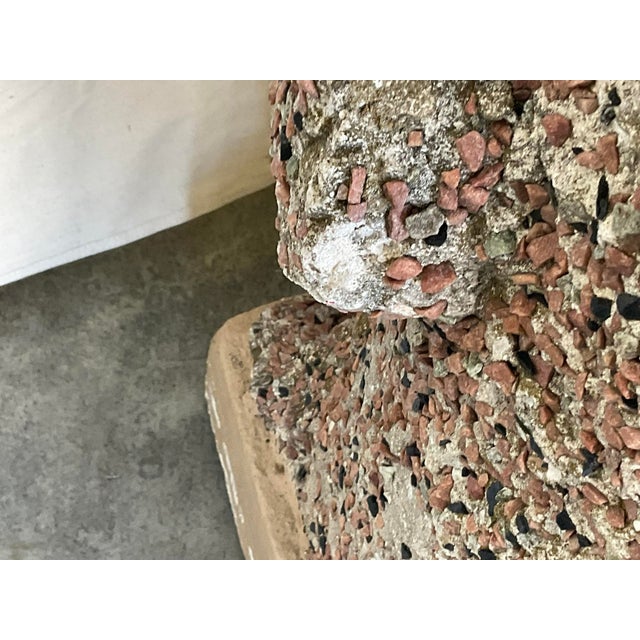 Vintage Faux Bois Concrete Tree Trunk Planter Pebble Style For Sale - Image 10 of 12